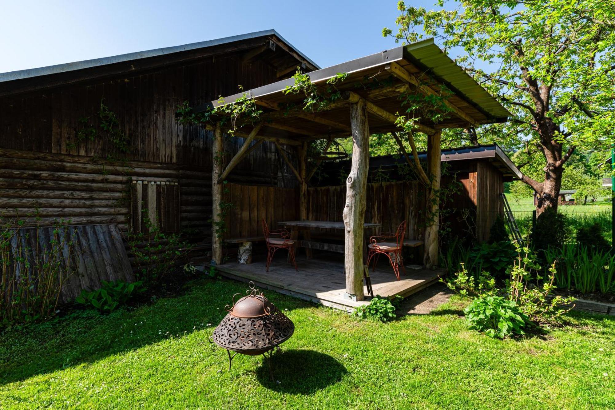 House, Garden And A Green Cat Блед Екстериор снимка